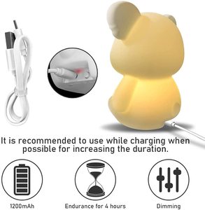 New Creative Cute Night Light Silicone Soft Warm Lighting Baby Room <strong>Table</strong> Usb Rechargeable <strong>Small</strong> Night Lamp for Kids - Product Image 6