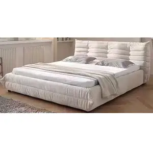 新颖设计现代浮床卧室家具床布艺大号软床