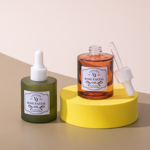 Botella cuentagotas de vidrio para el cuidado de la piel con acabado satinado superventas, botella de vidrio de aceite esencial de suero recubierto de color de 15ml y 30ml con pipeta - Product Image 5