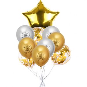 10 Globos de Látex con Estampado de Estrellas y Luna de Feliz Eid Mubarak Ramadán, Set de Globos de Aluminio para Fiesta Musulmana, Decoración de Eid 2025 - Product Image 2