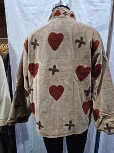 Veste en velours beige brodée Suzani pour femme, élégante, florale, ethnique, vêtement d'extérieur d'hiver, tenue de soirée de créateur, mode en gros - Product Image 6