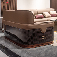 Ensemble de canapés de salon complet en cuir Nappa véritable personnalisable de style italien haut de gamme pour villa