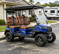 Voiturette de golf de luxe 4 places avec plafond panoramique, éclairage d'ambiance, son surround et longue autonomie de batterie, livraison directe usine