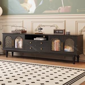 Meuble TV en bois massif de style français du milieu du siècle, combinaison table basse, style ferme, entrée, bar à domicile, salon, meubles gain de place, grand - Product Image 2