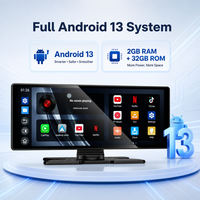 Écran CarPlay sans fil portable 10,26 pouces, écran de voiture Android Auto avec caméra de recul AHD, navigation PND