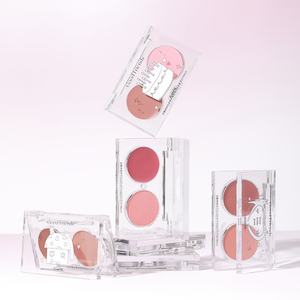 <span class=keywords><strong>FLORTTE</strong></span> Crème de fard à joues bicolore 3.2g multi-usages avec poudre d'ambiance double pièce pour le visage, expansion et rétrécissement - Product Image 4