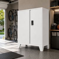 Gabinete de Almacenamiento Industrial de Acero con Cerradura Electrónica de Contraseña, Recubrimiento en Polvo Resistente para Uso en Talleres y Garajes