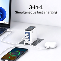Chargeur GaN TKT 67W, vente en gros d'usine, chargeur pour ordinateur portable Type C avec écran LCD intelligent, charge PD3.1 pour téléphone, station de bureau USB