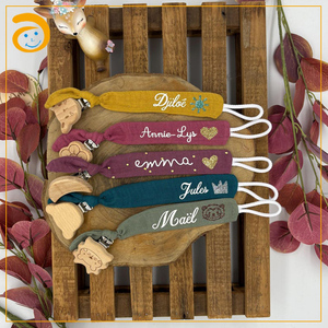 Best Selling Newborn Cotton Pacifier Chain Beech Wood Clip Anti Drop Nipple Holder Baby Teething Gifts <strong>Dummy</strong> Soother Chain Clip - Product Image 2
