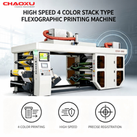 Machine d'impression flexographique à haute vitesse de type empilable à 4 couleurs pour papier kraft