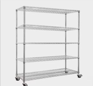 5 שכבות כרום מתכת פחמן פלדה מדף אחסון מדפי תיל רשת מדפי מדף עבור מטבח ביתי - Product Image 2