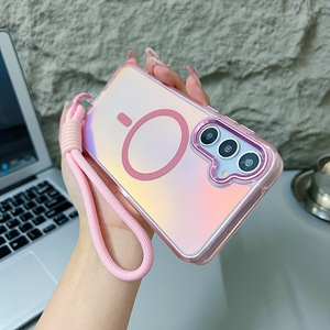 Funda Magnética con Degradado de Color para <span class=keywords><strong>Samsung</strong></span> Galaxy A17 A37 A57 A36 A56 A26 5G A16 A06 4G, con Correa de Muñeca para Carga Inalámbrica - Product Image 3