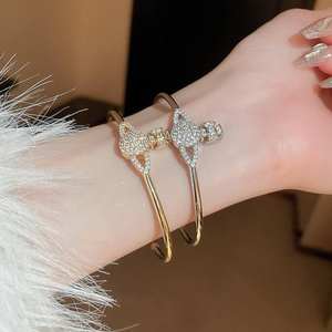 Highgrade TouchabilitySaturn <b>Planet</b> Zircon Bangle Niche Light Luxury Design Geometric Copper Alloy <b>Bracelet</b> for Women - Product Image 4