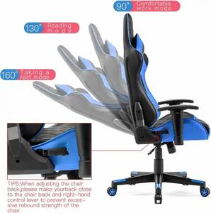 Silla de Juego Reclinable de 180° con Respaldo Alto Ajustable en Altura, Silla de Masaje con Marco de Metal y Espuma Original para Juegos de PC - Product Image 4