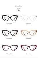 Monture de lunettes pour femmes en acétate TR, style œil de chat, ultra légère, anti-lumière bleue, verres transparents, lunettes optiques sur ordonnance