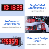 Jam Timer LED GANXIN Besar 8 Inci 6 Digit, Layar Tahan Air IP65 untuk Penghitungan Waktu Lari Maraton dan Sprint dengan Remote & Tripod