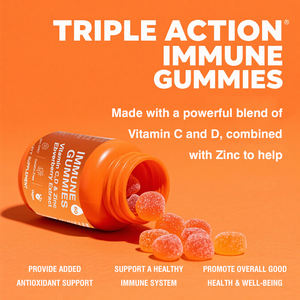 Gommes à triple action pour stimuler le système immunitaire: mélange de vitamines C, D, zinc + sureau noir, curcuma, gingembre et échinacée - Product Image 3