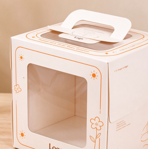 Caja <span class=keywords><strong>Pequeña</strong></span> para Pastel, Biodegradable, de Papel de Grado Alimenticio, con Asa y Ventana, para Cumpleaños de Niña - Product Image 4