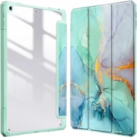 Housse de protection pour tablette iPad Air 13 et iPad Pro, étui rigide transparent avec support intelligent, personnalisation possible, design marbre