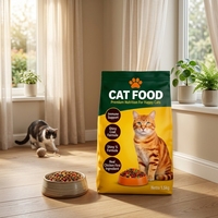 Emballage souple pour aliments pour chats, imprimé sur mesure par le fabricant, 1 kg, 5 kg, 10 kg, sac d'emballage pour aliments pour chats recyclable