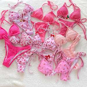 Set Mini Bikini <span class=keywords><strong>da</strong></span> Donna di Tendenza 2024, Costume <span class=keywords><strong>da</strong></span> <span class=keywords><strong>Bagno</strong></span> OEM Personalizzato con Logo del Marchio, Alla Moda e Carino - Product Image 3