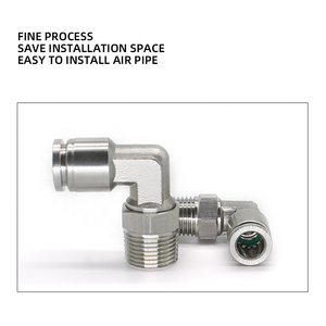 <span class=keywords><strong>Pl</strong></span> Pneumatische Elleboog Ss304 Roestvrijstalen Verbinding Buitendraad Snelkoppelkoppeling Aansluiting Luchtplittingen - Product Image 2