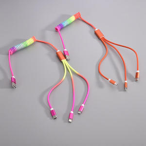 Cavo di Ricarica <span class=keywords><strong>USB</strong></span> 3 in 1 Intrecciato Arcobaleno Colorato, Cavo Multi-ricarica per Dispositivi <span class=keywords><strong>iPhone</strong></span>, Type C e <span class=keywords><strong>Micro</strong></span> <span class=keywords><strong>USB</strong></span>, Cavi per Ricarica Rapida - Product Image 2