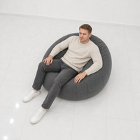 Fauteuil pouf gonflable moderne et imperméable pour salon et usage scolaire, utilisable comme chaise longue ou canapé