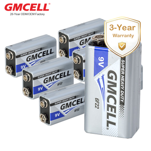 แบตเตอรี่ 9V ขายส่งจากโรงงาน แบตเตอรี่ 9 โวลต์ 6F22 แบตเตอรี่ทรงเหลี่ยม คาร์บอนซิงค์ สำหรับเครื่องตรวจจับควันไฟ - Product Image 1
