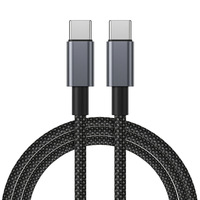 Kabel USB Type-C ke Type-C 60W 3A 1M dengan Jalinan Nilon untuk Pengisian Cepat dan Transfer Data Berkecepatan Tinggi untuk Ponsel