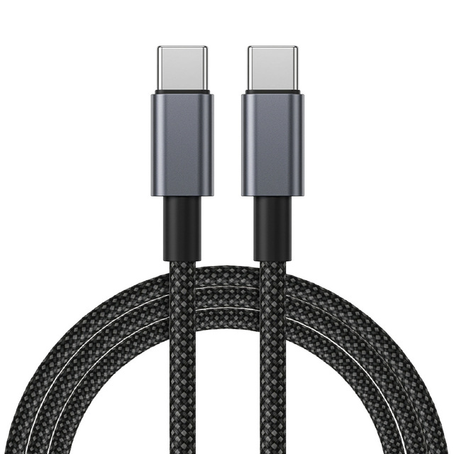 Fast Charging 60W 3A 1M Nylon Braided USB Type-C to Type-C High Speed Data Transfer Mobile Phone Cable