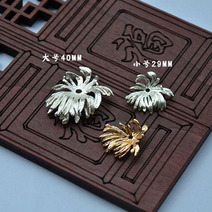 Chrysanthemum Hairpin 29MM 40MM Gold <b>Silver</b> Plated Antique Style Hair <b>Clip</b> DIY Jewelry Accessory - Product Image 1