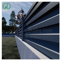 Foshan GD jardin décoratif patio piscine pompe barrière en bois moderne latte ventilée noir aluminium persienne panneaux de clôture