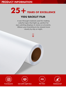 Front Printing Transparent Backlit Film Pet Matt Water Ink Eco Solvent Inkjet Pet Film Roll - Product Image 3