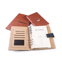 Carnet de notes personnalisé avec logo, organisateur, couverture rigide en PVC/PP, en tissu, avec couverture en cuir, reliure spirale à feuilles mobiles, journal d'écriture