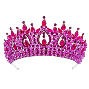 LUOXIN Luxus bunte handgemachte Perlen Braut Kopf bedeckung Hochzeit Haarschmuck Strass Tairas - Product Image 6