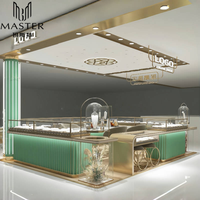 Vitrina de Exhibición de Productos de Lujo MASTER, Rectangular, Verde, 229*55*102cm, con Cerradura Mecánica Antirrobo, para Joyería, con Cristal