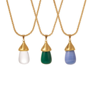 Collier pendentif en résine multicolores pour femmes |   Acier inoxydable plaqué or 18K PVD |   Imperméable, hypoallergénique et inaltérable - Product Image 1