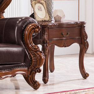American-style Vintage Living Room Furniture: Solid Wood <strong>square</strong> <strong>Side</strong> <strong>Table</strong> with Storage Drawer, Sofa <strong>Side</strong> <strong>Table</strong>, Coffee <strong>Table</strong>. - Product Image 2