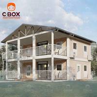 Villa préfabriquée de luxe à deux étages Cbox, bâtiment, jardin, hôtel, complexe hôtelier, maisons conteneurs détachables fabriquées