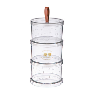 Transparent Airtight Food <b>Storage</b> <b>Containers</b> Cylinder Stackable With Buckle Lid For Snacks Dried Fruit Kitchen Use - Product Image 4