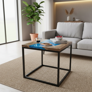 Luxury Handcrafted Acacia Wood & Epoxy Resin Rectangle Dining Table for Home Office Hotel Living Room Use Diwali Gift - Product Image 3