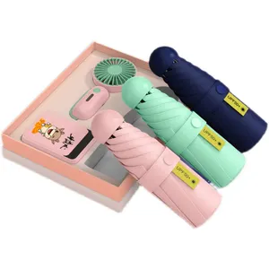 Portable Mini Fan Capsule, Umbrella Custom Corporate Promotional Gift Set For Vip Client/