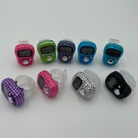 Compteur de doigts électronique ABS de type anneau islamique, mini perceuse à points avec compteur de diamants, boîte d'appliques, fourniture en boîte, doigt lumineux