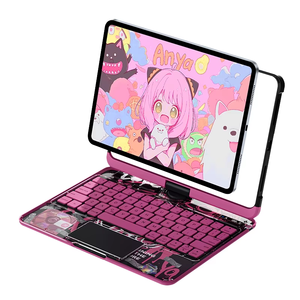 Factory OEM/ODM Cyberpunk Transparent 180, 360 Degree Rotation Magic <strong>Keyboard</strong> with 7RGB <strong>Backlit</strong> for 10.9'', 11'' and 12.9'' iPad - Product Image 1