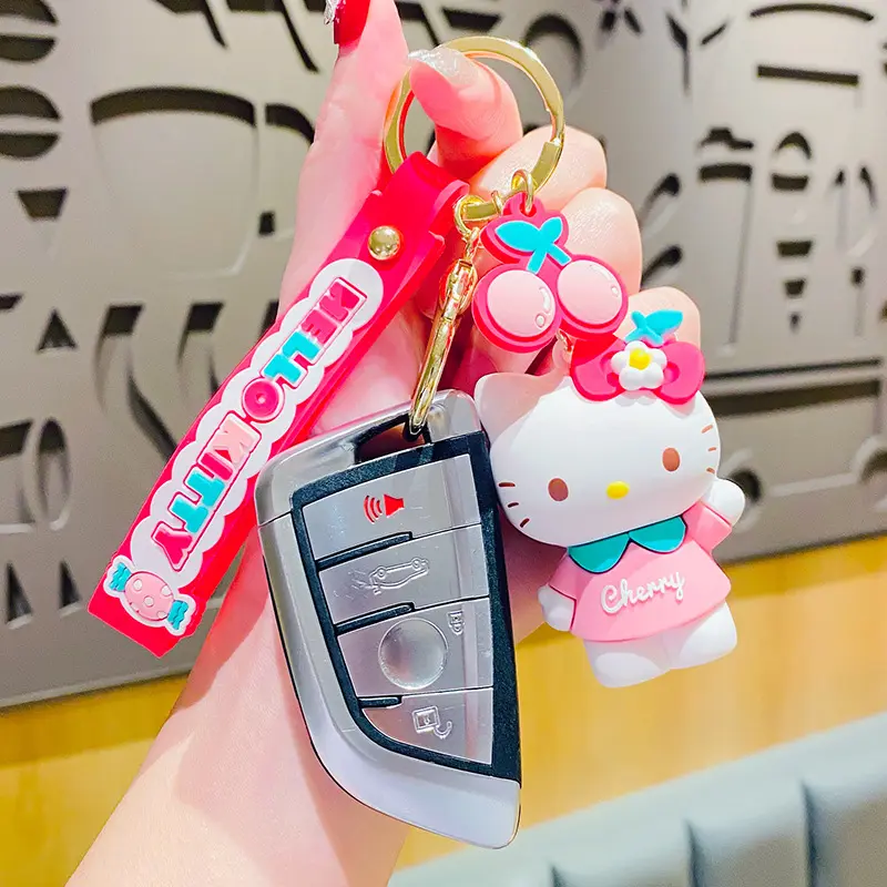 car key chain Kuromi Cinnamoroll Cute Cartoon Keychains Creative Sanliou Swing Series Anime Sanrio Keychain