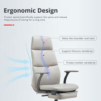 Chaise de bureau exécutive ergonomique à dossier haut pivotant, base chromée, en cuir PU, pour bureau à domicile