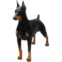 Sculpture commémorative pour animaux de compagnie, décoration artisanale pour la maison, sculpture réaliste en résine 3D, miniature de chien Dobermann debout