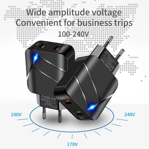 Cargador de Viaje LED con 2 Puertos USB de Carga Rápida QC3.0 para Tablet y Teléfono Inteligente, Adaptador de Pared Dual con Enchufe EU/US, Cargador de Teléfono con 2 USB - Product Image 6