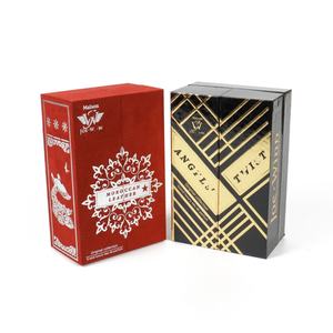 Crown Win Custom Double Door Gold Hot Stamping Matt Lamination Eco-Friendly Perfume Gift Box Magnetic Black Red Packaging Makeup - Product Image 2